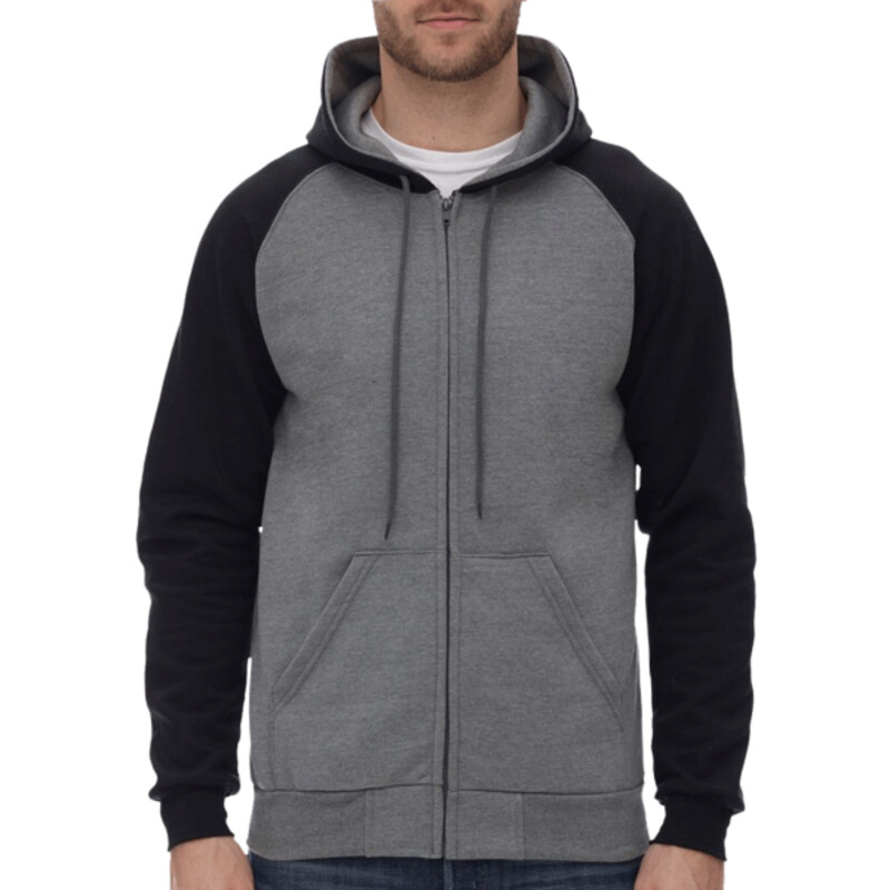 Fleece Raglan Hooded Full-Zip Sweatshirt Thumbnail