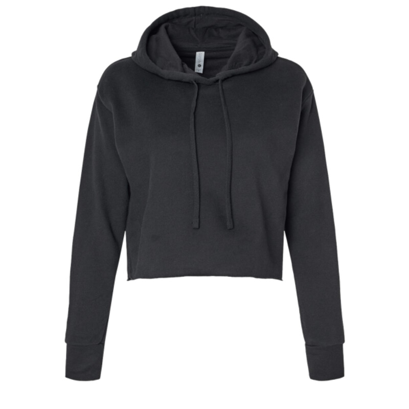 Women's Laguna Sueded Raw Edge Crop Hoodie Sweatshirt Thumbnail