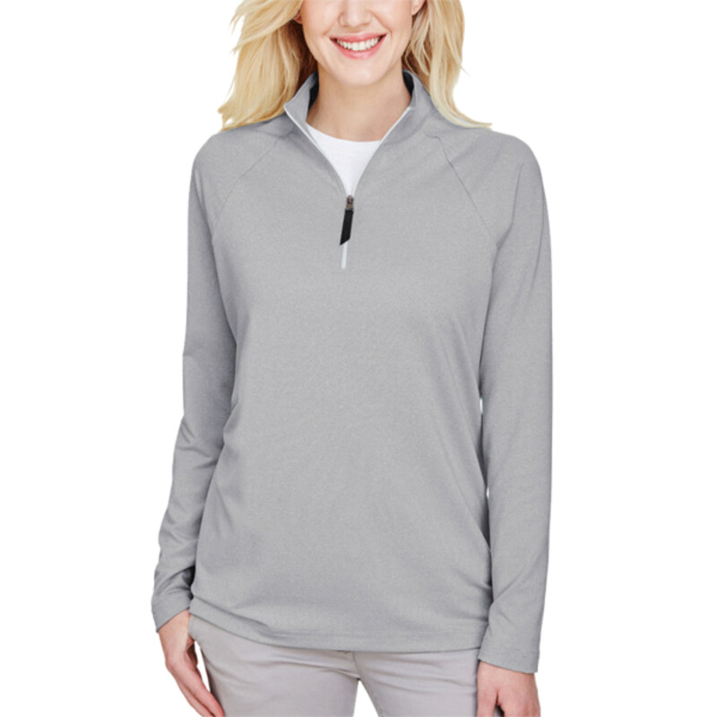 Women's CrownLux Performance® Clubhouse Micro-Stripe Quarter-Zip Pullover Thumbnail