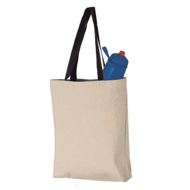 11L Canvas Tote with Contrast-Color Handles Thumbnail