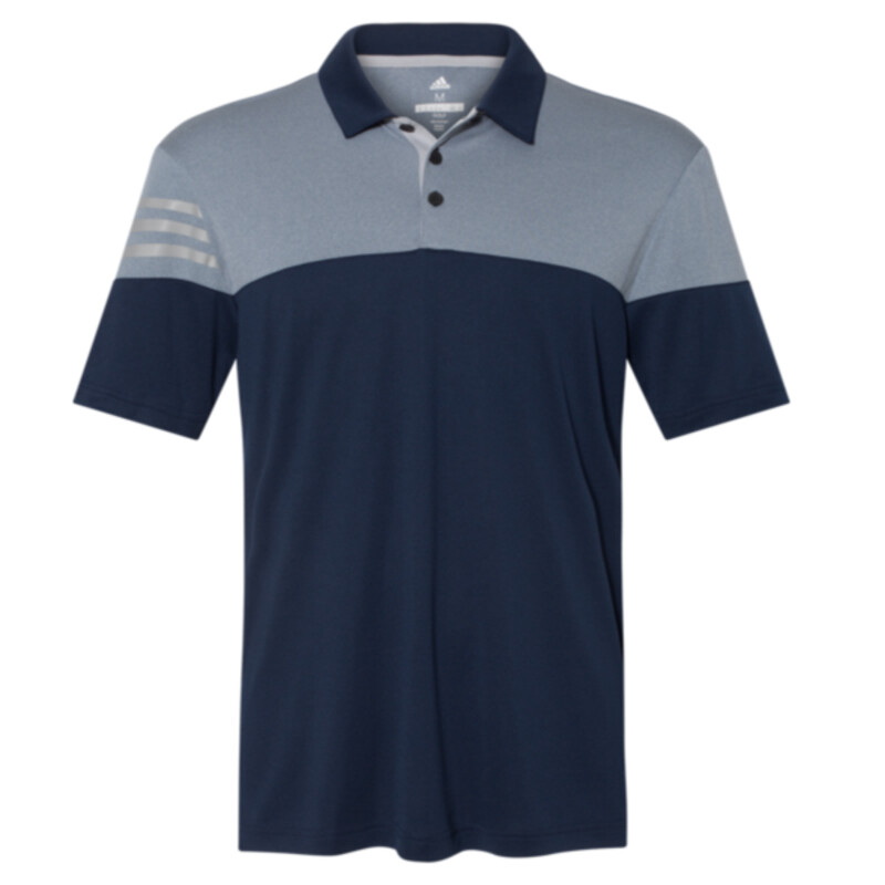 Men's Heathered 3-Stripes Colorblocked Polo Thumbnail