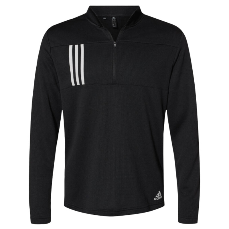 Men's 3-Stripes Double-Knit Quarter-Zip Pullover Thumbnail