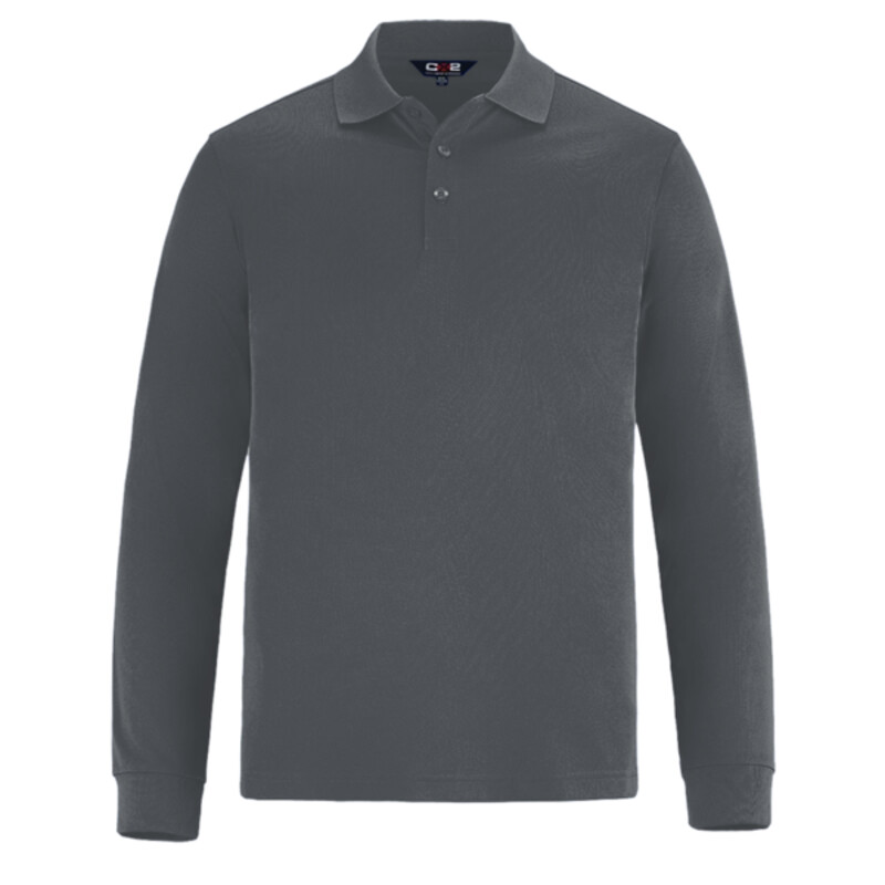Men's Long Sleeve Pique Mesh Polo Thumbnail