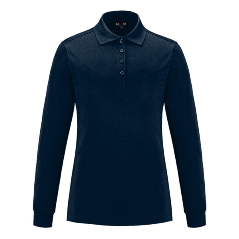 Ladies Long Sleeve Pique Mesh Polo Thumbnail